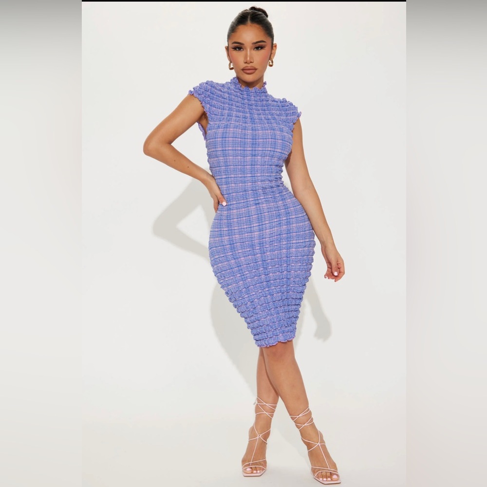 Multicolor Lilac Midi Dress